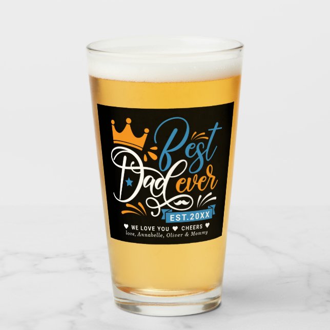 Bästa Pappa någonsin-typografiåret etablerat Glaskopp (Framsida fylld)