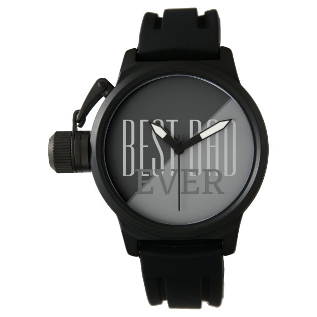 Bästa Pappa någonsin Typography Black Grått Armbandsur (Framsida)
