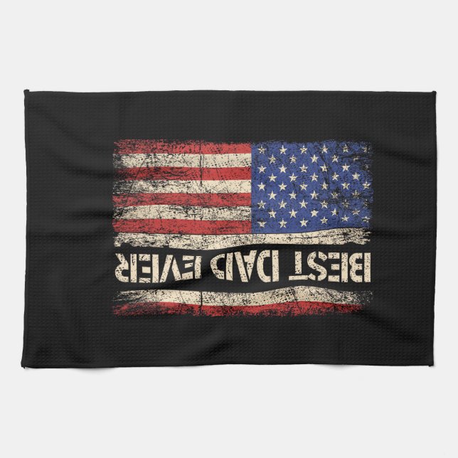 Bästa pappa någonsin US Amerikansk flaggpresenter  Kökshandduk (Horisontell)