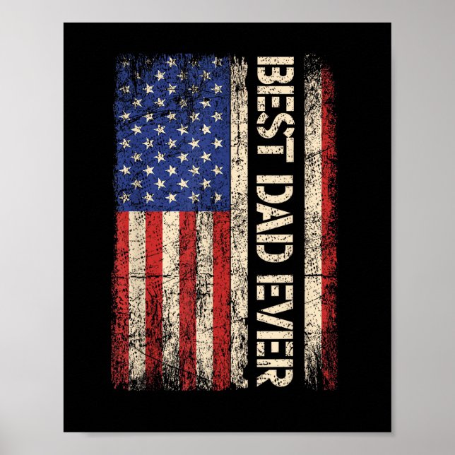 Bästa pappa någonsin US Amerikansk flaggpresenter  Poster (Framsidan)