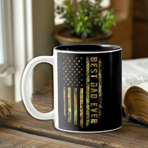 Bästa pappa någonsin US Patriot Camouflage Amerika Två-Tonad Mugg