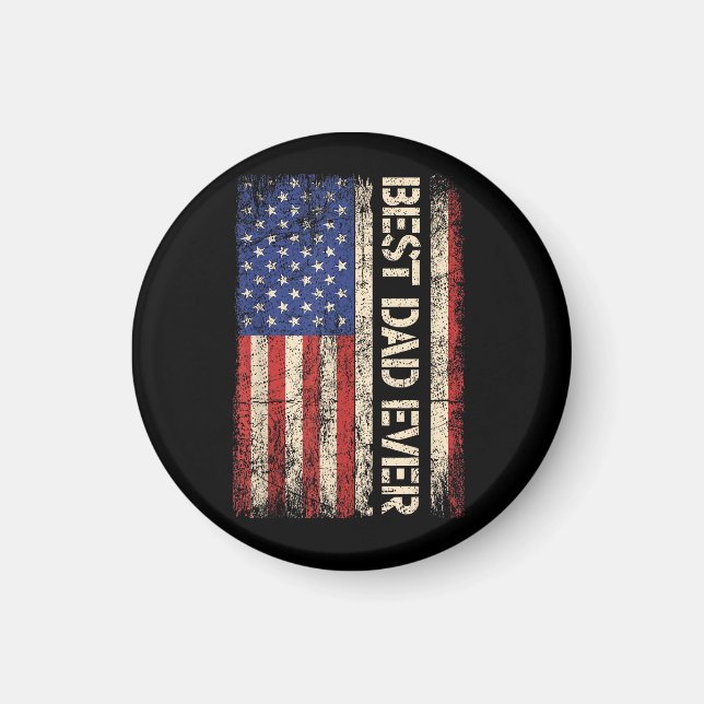 Bästa pappa någonsin USA Amerikansk flaggpresenter Magnet (Framsidan)