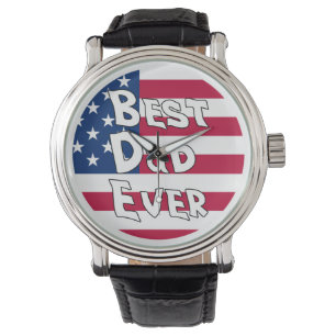 Bästa Pappa någonsin USA flagga Armbandsur