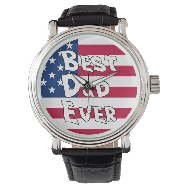Bästa Pappa någonsin USA flagga Armbandsur (Framsida)