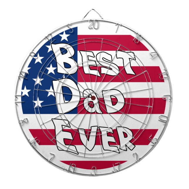 Bästa Pappa någonsin USA flagga Darttavla (Framsidan)