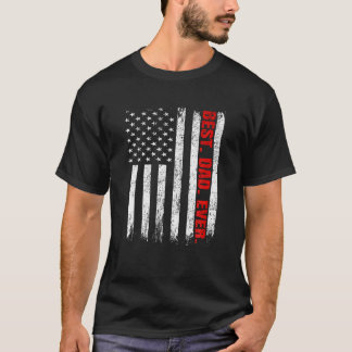 Bästa Pappa någonsin USA flagga Fars dag-brandbekä T Shirt