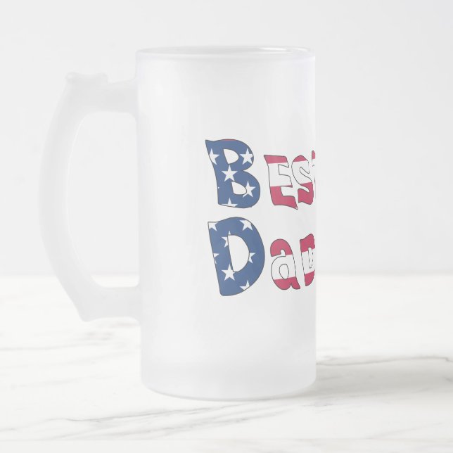 Bästa Pappa någonsin USA flagga Frostat Ölglas (Vänster)