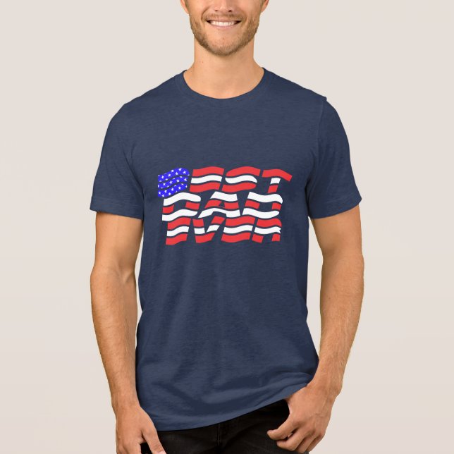 Bästa pappa någonsin, USA, flagga T Shirt (Framsida)
