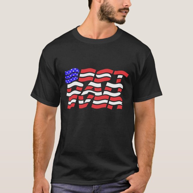Bästa pappa någonsin, USA, flagga T Shirt (Framsida)