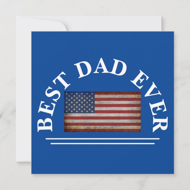 BÄSTA PAPPA NÅGONSIN USA FLAGGAN ANPASSA LANDS FLA INBJUDNINGAR (Framsida)