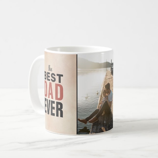 Bästa pappa någonsin Vattenfärg Fars dag Foto Kaffemugg (Framsida vänster)