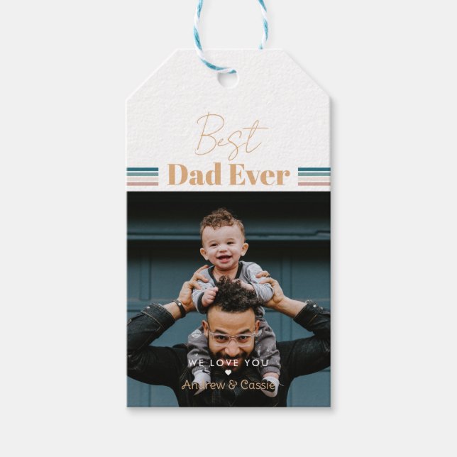 Bästa pappa någonsin Vi kärlek dig Presentetikett (Framsidan)
