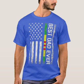 Bästa Pappa någonsin Vietnam Veteran US Flagga för T Shirt