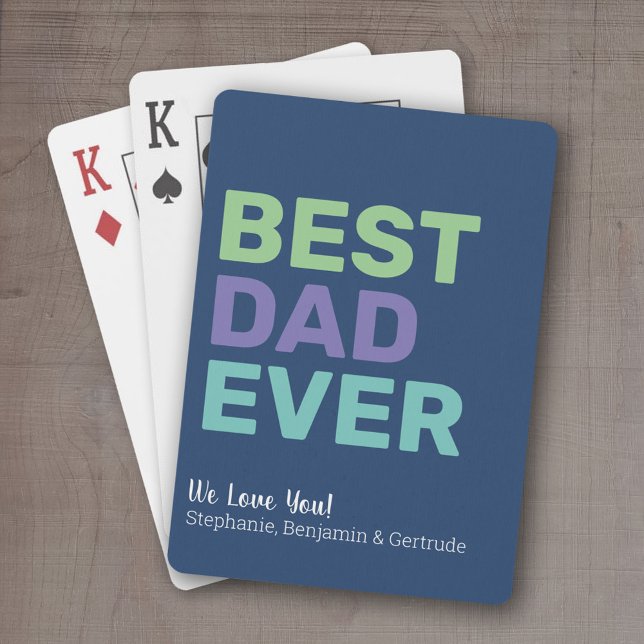 Bästa Pappa någonsin - Viktigt Hälsning Casinokort (Personalized playing cards - Best Dad Ever)
