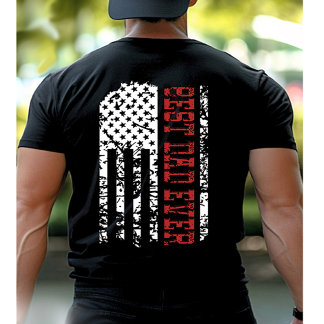 Bästa Pappa någonsin Vintage Flagga Far dag Shirt T