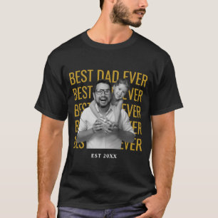 Bästa pappa någonsin Vintage-foto Fars dag Anpassa T Shirt