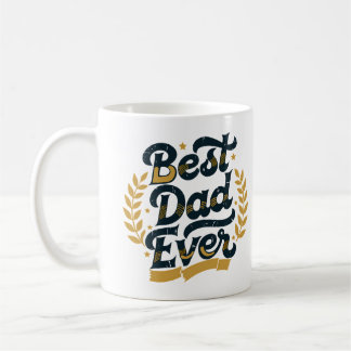 Bästa Pappa Någonsin Vintage Guld Marin Typografi Kaffemugg
