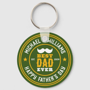 Bästa Pappa någonsin Vintage Retro Badge Fars dag Nyckelring