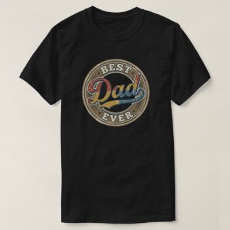 Bästa pappa någonsin vintage rund badge-design t shirt