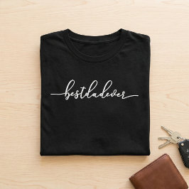 Bästa pappa någonsin Vit skript typografi Svart T Shirt