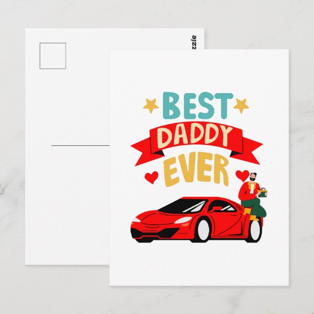 Bästa pappa någonsin vykort (Fram/baksida)