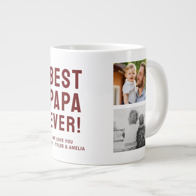 Bästa Pappa Nånsin 4 Foto Collage Jumbo Mugg (Framsida höger)
