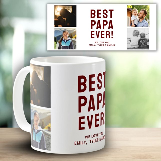 Bästa Pappa Nånsin 4 Foto Collage  Kaffemugg (Skapare uppladdad)