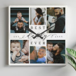 Bästa pappa nånsin | Fars dag 6 Fotokollage Fyrkantig Klocka<br><div class="desc">Gratulera till det tidlösa kärlek och omhuldade minnet av din familj med vår bästa pappa. Den här personligen är en perfekt gåva till Fars dag, födelsedagar eller tillfälle som hedrar det speciella far i ditt liv. Med ett enkelt fotosamlingsnät med elegant, är den här vägguttaget ett snyggt visning för sex...</div>