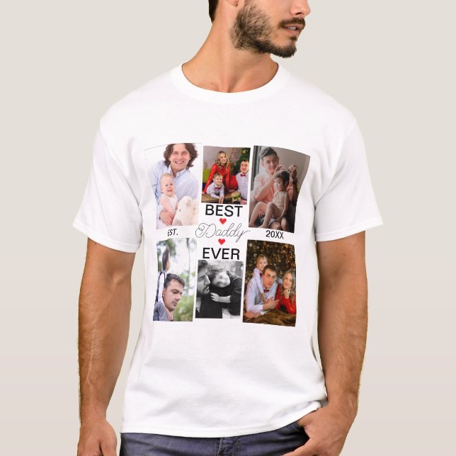 Bästa pappa nånsin | Fars dag 6 Fotokollage T Shirt (Framsida)