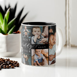 Bästa pappa nånsin | Fars dag 8 Fotokollage Två-Tonad Mugg