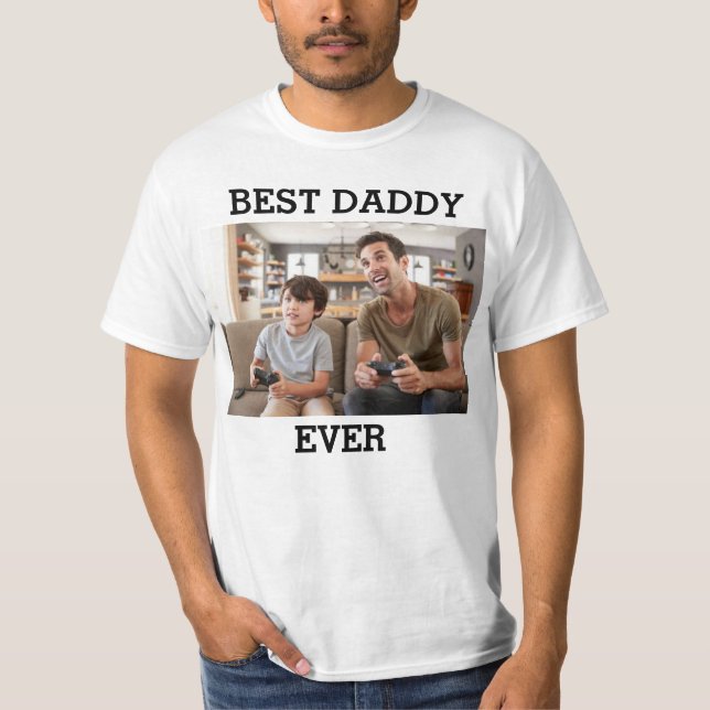 Bästa pappa nånsin fotot Skapar din egen Far T Shirt (Framsida)