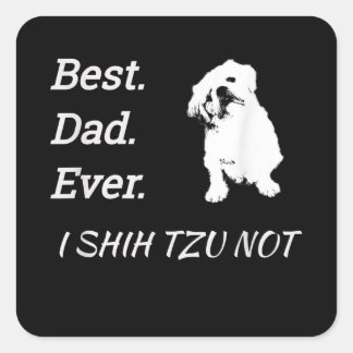 Bästa Pappa nånsin jag Shih Tzu inte Pet Fyrkantigt Klistermärke