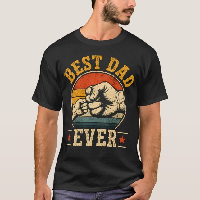Bästa Pappa Nånsin Knutis Retro Vintage T Shirt (Framsida)