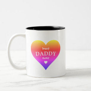 Bästa pappa nånsin Rainbow Heart Två-Tonad Mugg