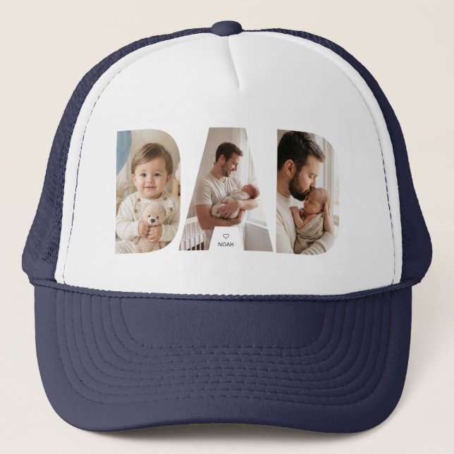 Bästa pappa Navy Minimalist Foto Pappa Keps (Framsida)