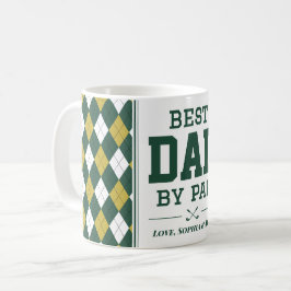 Bästa pappa på par – Personlig grön argyle golf Kaffemugg