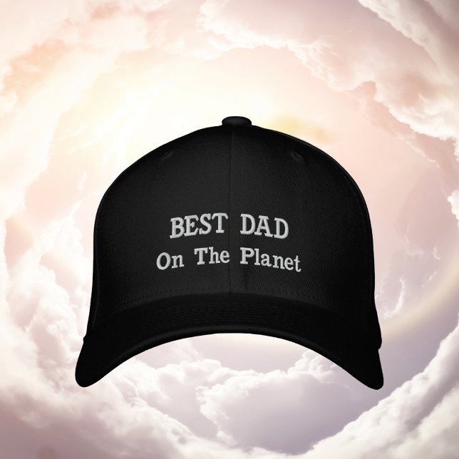 BÄSTA PAPPA på planeten Broderad Keps (BEST DAD On The Planet Embroidered Baseball Cap)