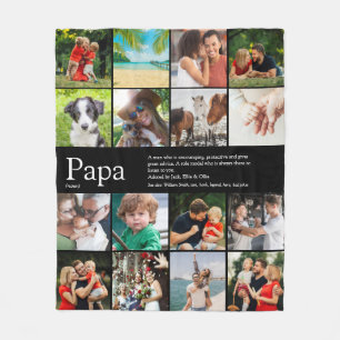 Bästa pappa Papa någonsin Definition Foto Collage Fleecefilt