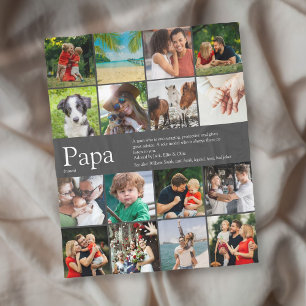 Bästa pappa Papa någonsin Definition Foto Collage Fleecefilt