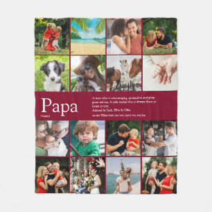 Bästa Pappa Papa Någonsin Definition Foto Kul Burg Fleecefilt
