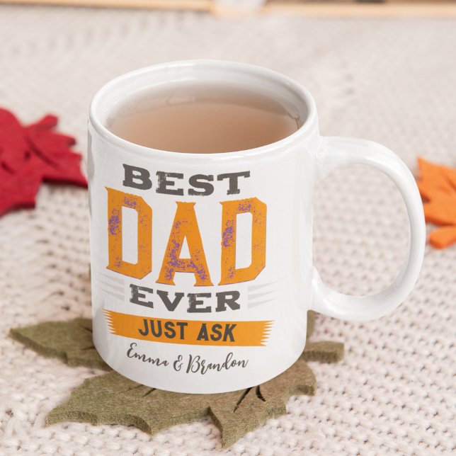 Bästa Pappa Papa Pappa Någonsin Fråga bara Roligt Kaffemugg (Skapare uppladdad)