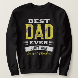 Bästa Pappa Papa Pappa Någonsin Fråga bara Roligt Lång Ärmad Tröja