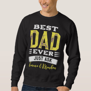 Bästa Pappa Papa Pappa Någonsin Fråga bara Roligt Lång Ärmad Tröja