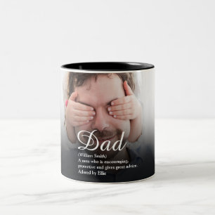 Bästa pappa, pappa, fader definition skript foto Två-Tonad mugg