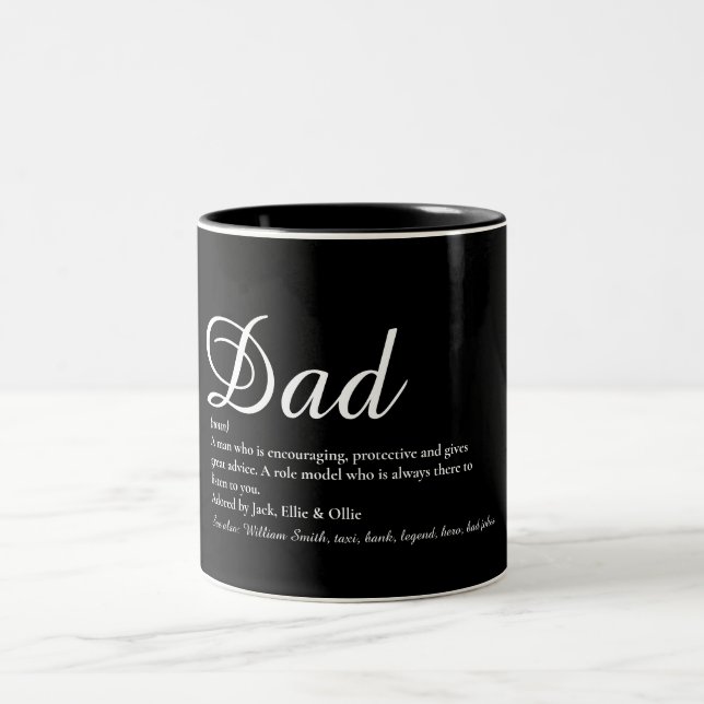 Bästa pappa, pappa, far definition manus Två-Tonad mugg (Center)