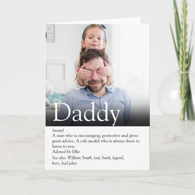 Bästa pappa, pappa, far någonsin Definition Foto Kort (Framsida)