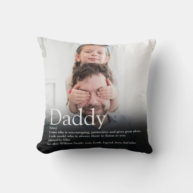 Bästa pappa, pappa, far någonsin Definition Foto Kudde (Framsida)