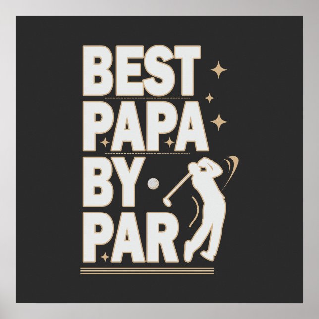 BÄSTA PAPPA PAR FARS DAG GOLF-design Poster (Framsidan)