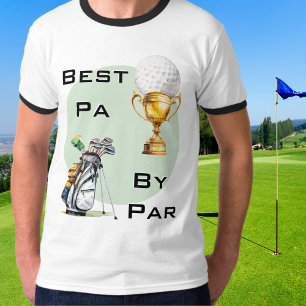 Bästa pappa par golfspelande pappa golf tema fars t shirt
