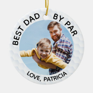 Bästa Pappa per sida med eget namn och 2 foton Julgransprydnad Keramik